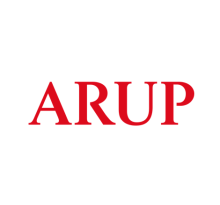 The image is of Arup's logo which has "ARUP" in red text