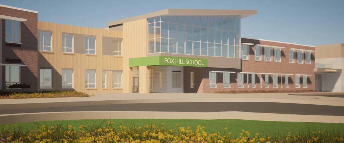 A rendering of the Fox Hill Elementary School