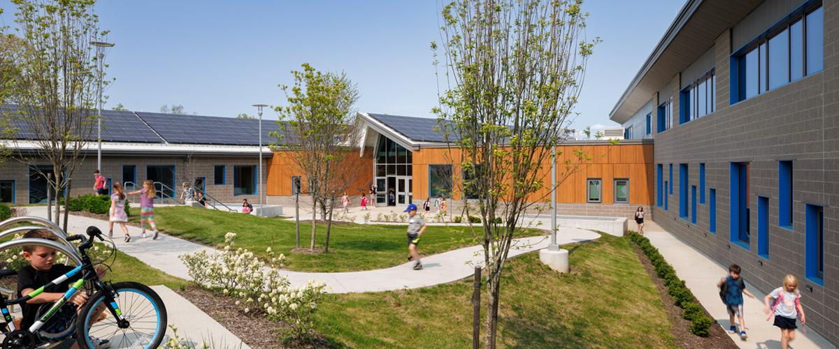 Image of newly constructed Annie E Fales Elementary School.