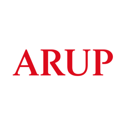 The image is of Arup's logo which has "ARUP" in red text