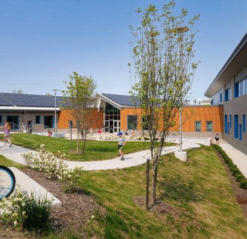 Image of newly constructed Annie E Fales Elementary School.
